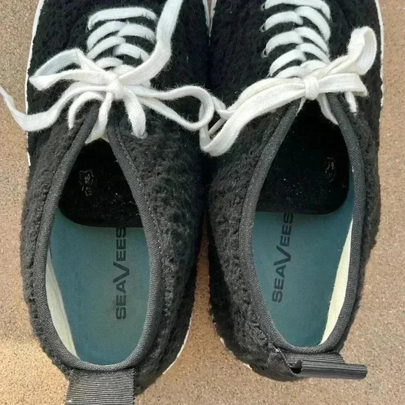 Seavees Legend 90 Black Recycled PET Shearling Shoes Sneakers Womens Size 10 - Picture 5 of 11